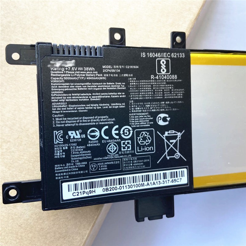 เหมาะสําหรับ ASUS ASUS A580U X/R542U FL8000U V587U C21N1634 แบตเตอรี่แล็ปท็อป