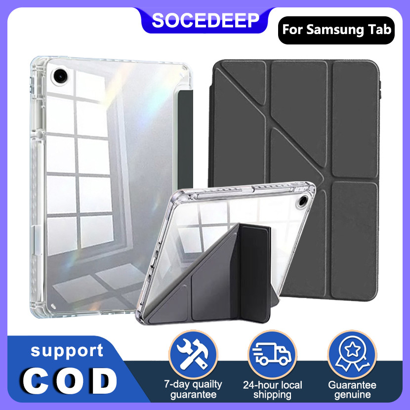 SAMSUNG SOCEDEEP Y-เคสพับสําหรับSamsung Galaxy Tab A8 X200 A9 S7 S8 Plus S10 S6 Lite S9 FE Plusปลอกอ