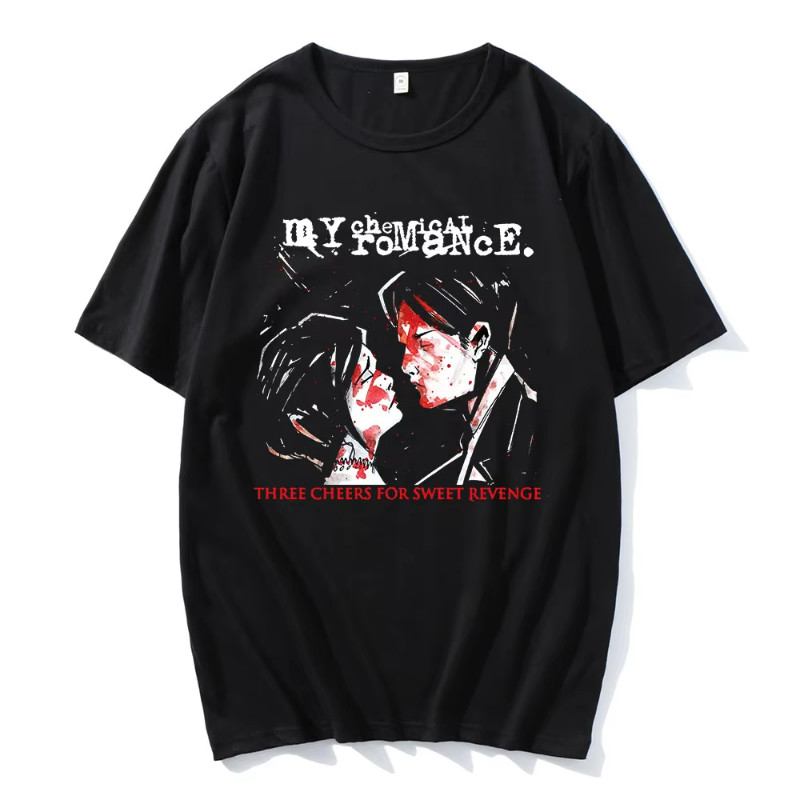 เสื้อยืดคู่รักขายดี My Chemical Romance Mcr Dead Emo สไตล์ยอดนิยม 100% เสื้อยืดคอตตอน แฟชั่นตลกๆ ใส่