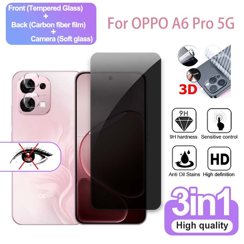 3 IN 1 ฟิล์มกันแสง OPPO A6 Pro 5G 4G กระจกนิรภัยฟิล์มสำหรับ OPPO A6 Pro A5 A5i Pro A5x A5s A3 A3i Pr