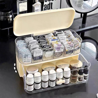 กล่องเก็บสายดาต้า กล่องเก็บสายชาร์จ กล่องใส่ของ สองชั้น 7 ช่อง พร้อมฝาปิด ป้องกันฝุ่น ATTCH