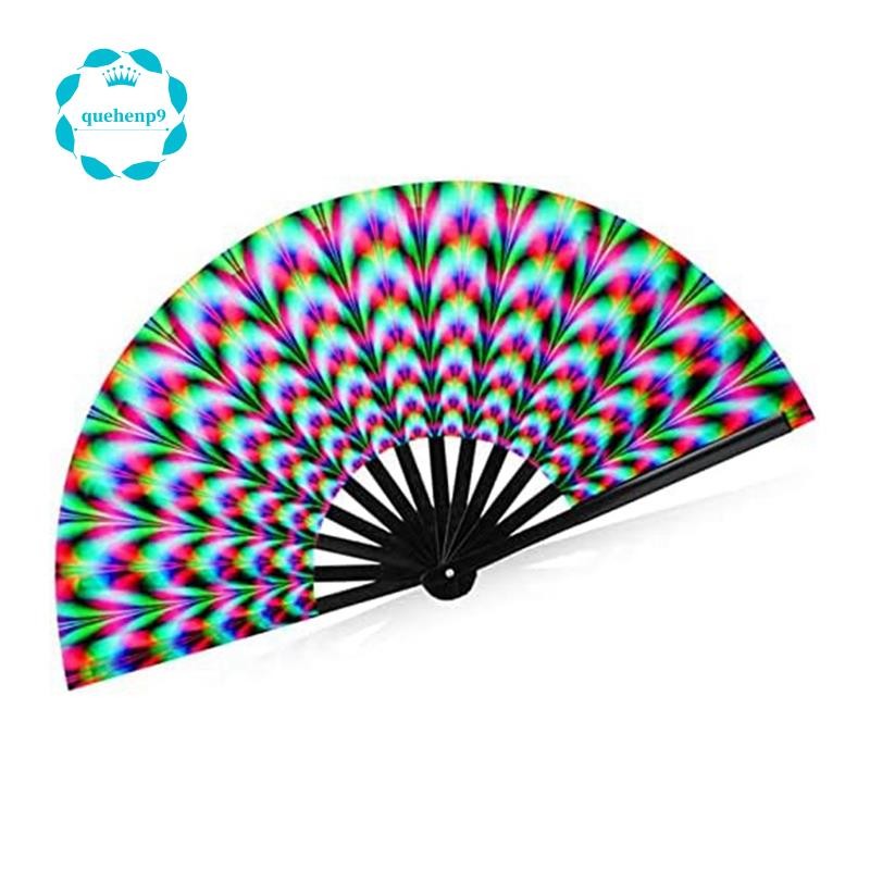 [Fast Q9]1 ชิ้นผู้หญิง Raves พับพัดลมมือเรืองแสงเรืองแสงพัดลมพับ Party Club Prom Disco Freaky ผับตกแ