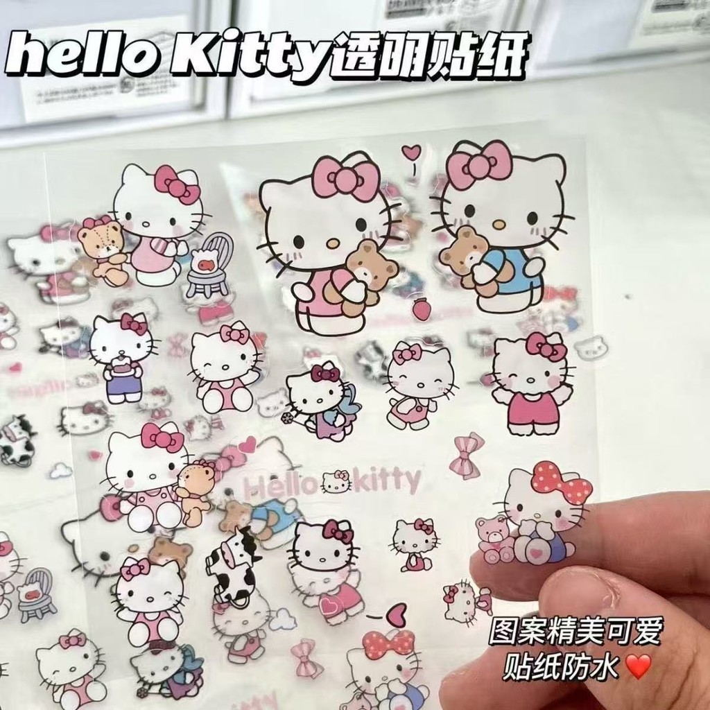 🇹🇭 jo026 สติกเกอร์ helloKitty PVC กันน้ำและโปร่งใส สติกเกอร์ตกแต่งโทรศัพท์ พร้อมส่งจากไทย