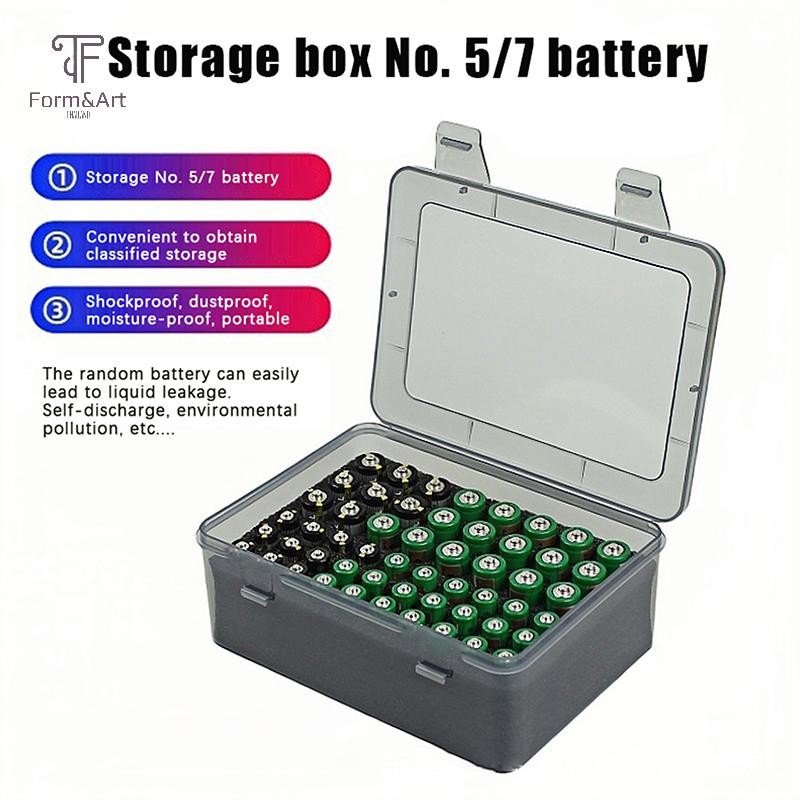 Form & Art แบตเตอรี่ผู้ถือผู้ถือ 54 แบตเตอรี่ AA AAA, กล่องแบตเตอรี่คอนเทนเนอร์โรงรถ, Home Drawer Or