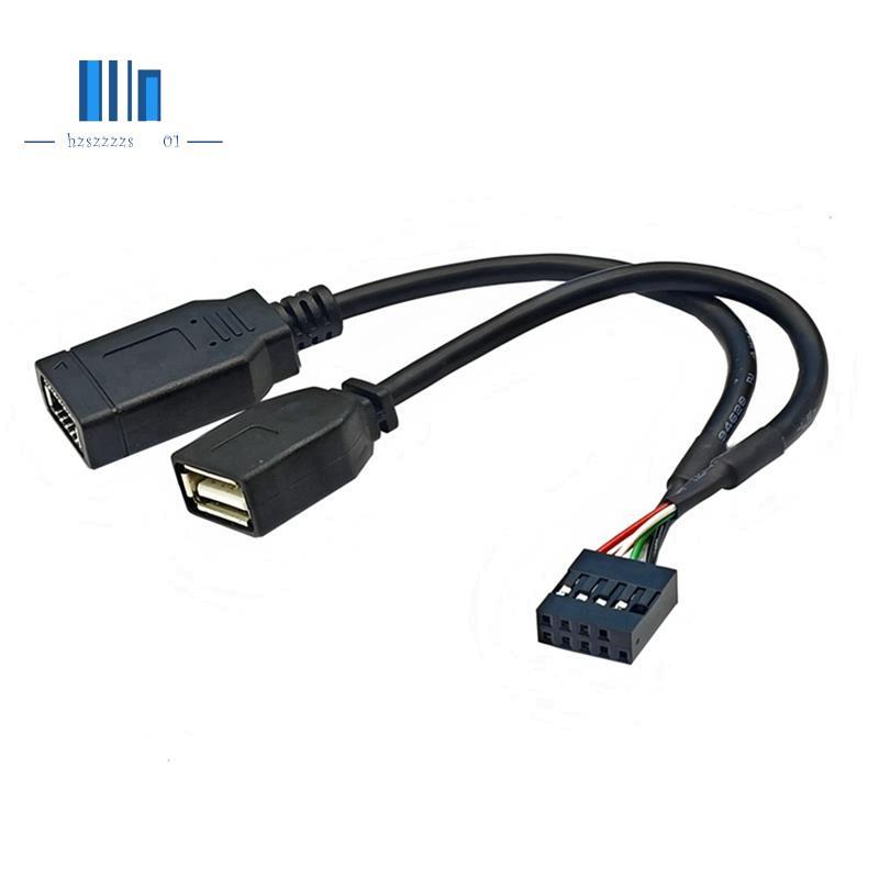 USB 9PIN to USB + TYPE-E อะแดปเตอร์สาย USB 9PIN to TYPE-E สาย USB แผงด้านหน้าอะแดปเตอร์สาย USB 9PIN 
