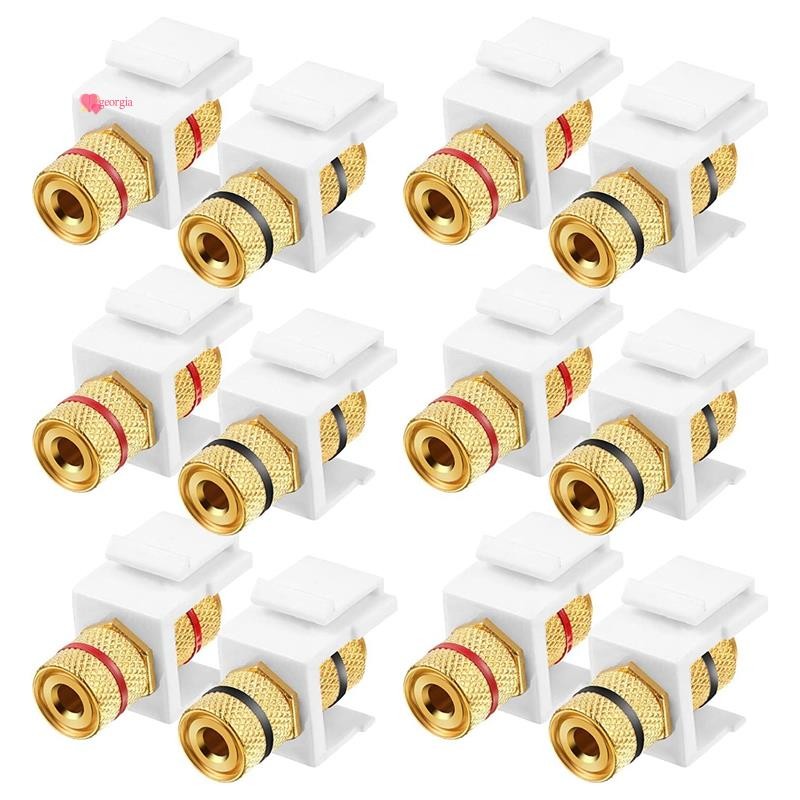 georg3312 ชิ้น Banana Jack Binding Post Jack ใส่, สีดําและสีแดงแหวนลําโพงเสียงเชื่อมต่อประเภทสกรู