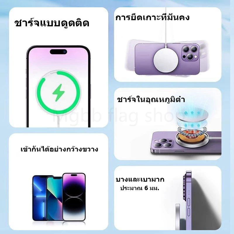 15W สมาร์ทโฟนชาร์จเร็ว, ชาร์จไร้สายความเร็วสูง, ชาร์จไร้สายแบบแม่เหล็ก, ที่ชาร์จมือถือพอร์ต Type-C thumbnail 6