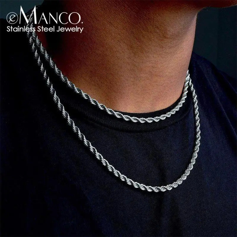 Emanco สร้อยคอมินิมอลสแตนเลส สำหรับวันธรรมดาและโอกาสพิเศษ พร้อมอุปกรณ์เสริม