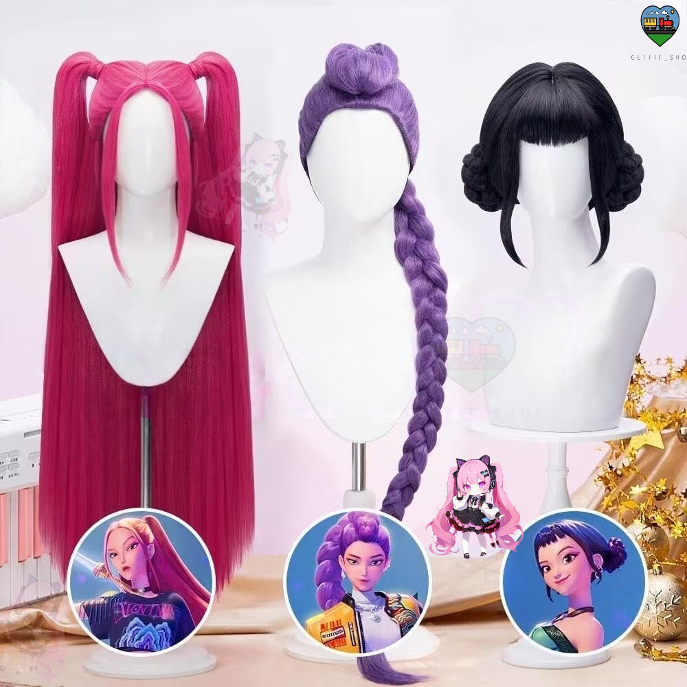 ชุดคอสเพลย์ KPOP DEMON HUNTERS RUMI ZOEY MIRA วิกผมสีดำทอง ชุดอะนิเมะ แฟนซีสเตจ/เด็ก/🔥พร้อมส่ง🔥