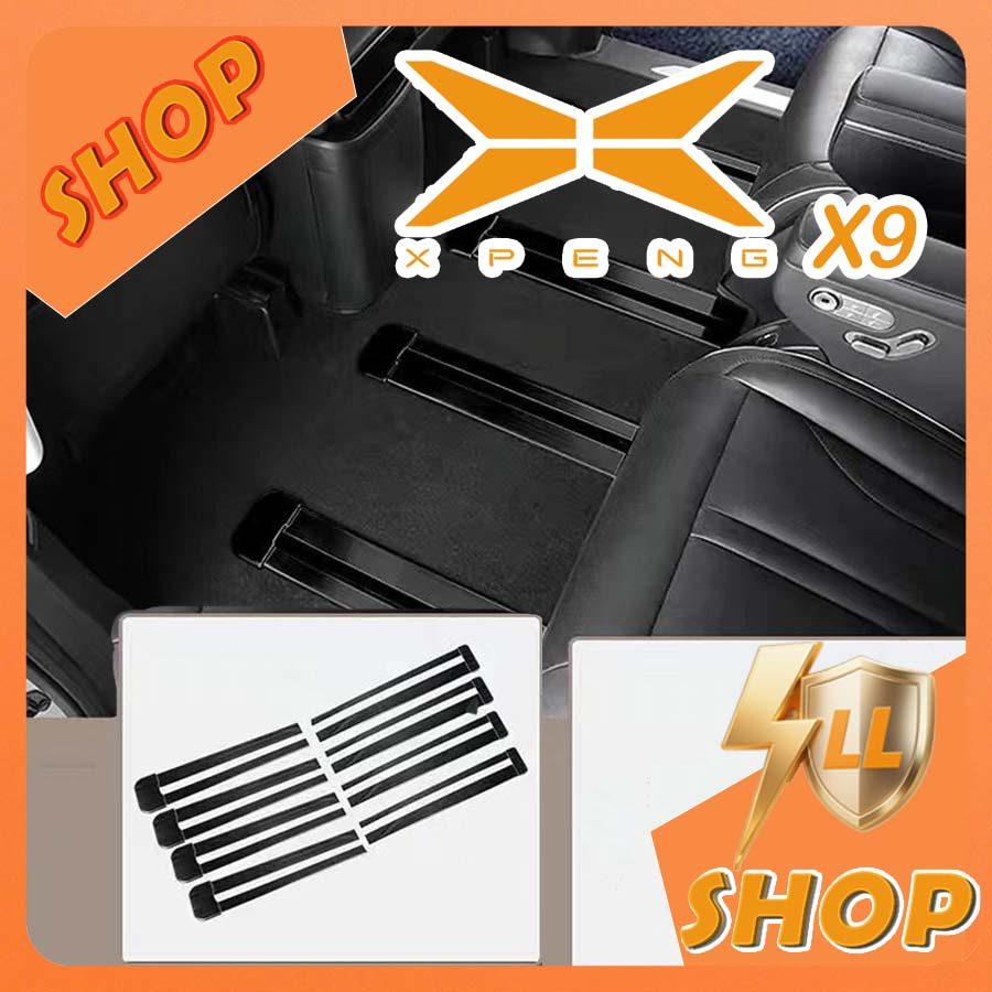 [READY]XPENG X9 Stainless Steel Seat Track Trim Car Decoration XPENG X9 EV Car Decoration Accessorie