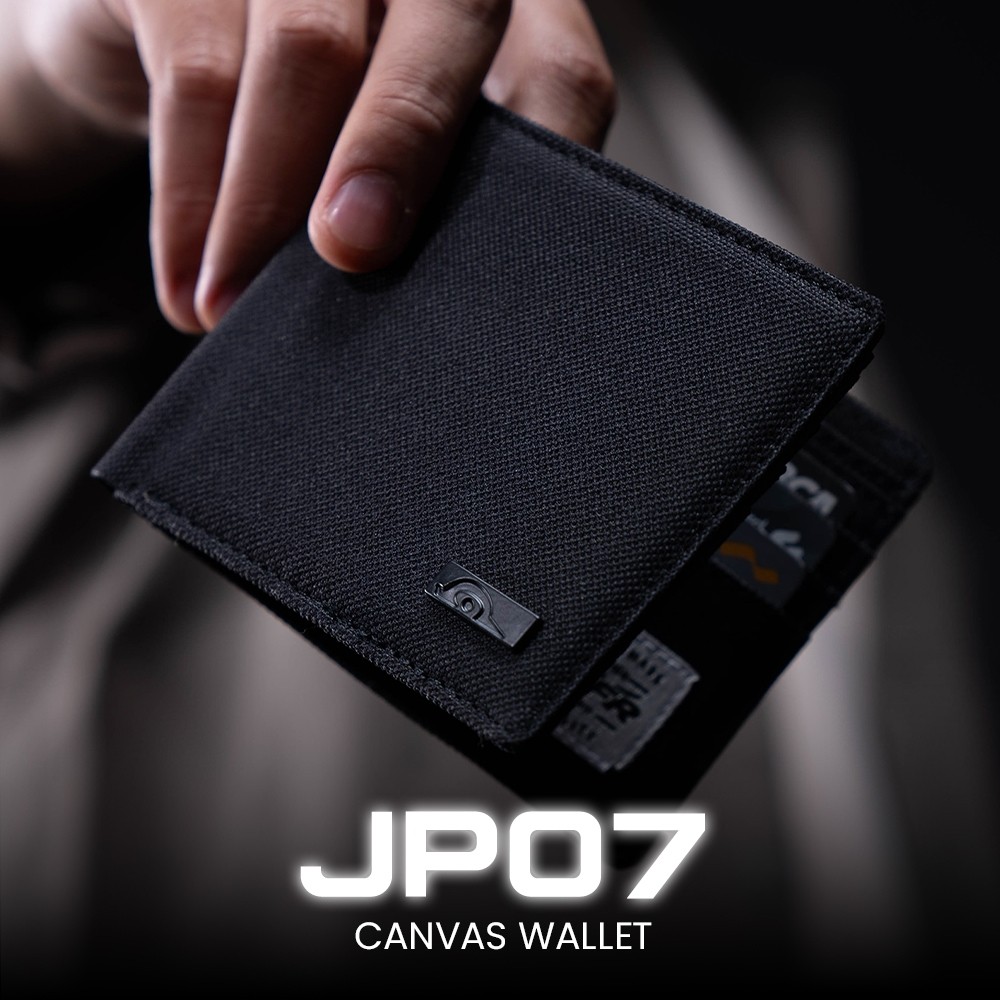JFR Mens Slim Minimalist Premium Canvas Wallet - JP07