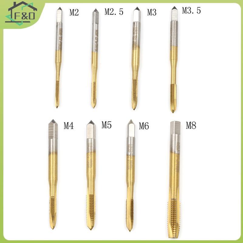 F&O M2/M2.5/M3/M3.5/M4/M5/M6/M8 HSS เมตริกตรงขลุ่ยสกรูแตะปลั๊ก