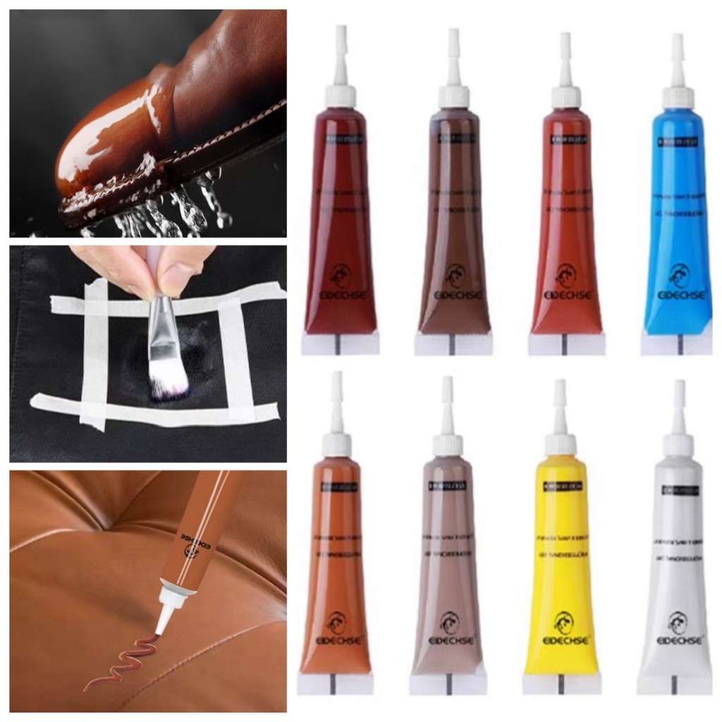 💕 สีซ่อมหนัง เจลซ่อมหนัง สีหนัง เพ้นท์ ซ่อมโซฟา กระเป๋า รอยขีดข่วน อุดรอยแตก รอยร้าว รุ่นอัพเกรด เนื้อเนียน ทนทาน 💕