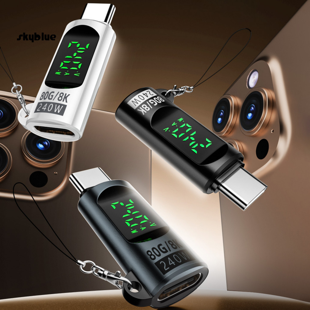[Sy] Type C ถึง Type C Otg Adapte Video Conferection Connectivity Tool High-speed Pd 240w Led Displa