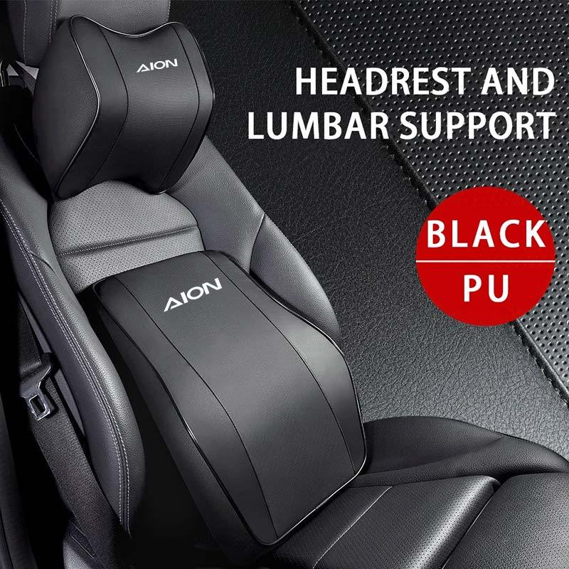 Aion รถคอ Headrest หมอน Rest หัว Nappa เบาะหนังรถ Breathable Lumbar Support หมอนสําหรับ GAC Aion Y P