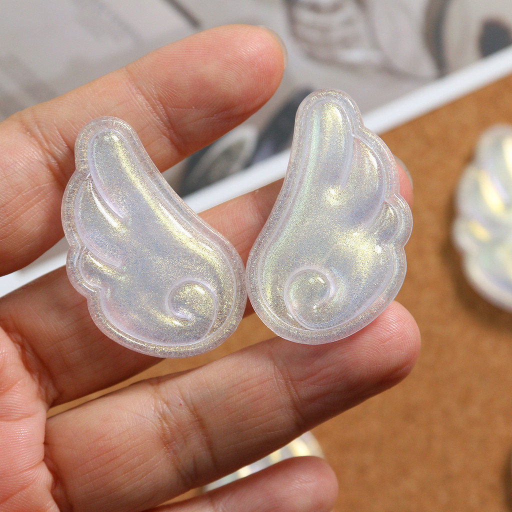 เครื่องประดับปีกนางฟ้าแบบ Glitter อะคริลิก DIY สำหรับเส้นผม, คลิปหนีบผม, และตกแต่งเคสมือถือ