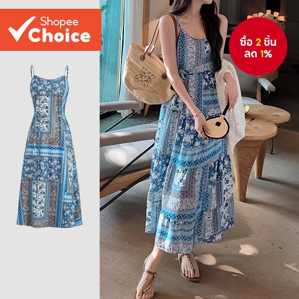 ผู้หญิง Boho Dress Lace Up ฤดูใบไม้ผลิ/ฤดูร้อน L142ED610