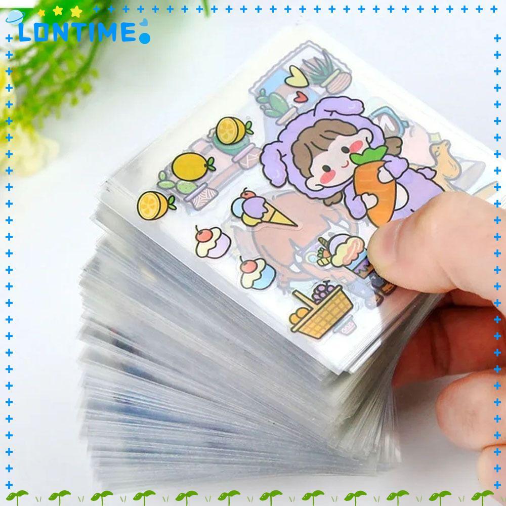 LONTIME 10/20/50 ชิ้นโน้ตบุ๊คตกแต่ง, DIY สติกเกอร์ PVC กันน้ํา,ทนทานโปร่งใสน่ารักการ์ตูนรูปแบบสมุดภาพตกแต่งโทรศัพท์ขวดน้ําตกแต่งสําหรับเด็กชายหญิง
