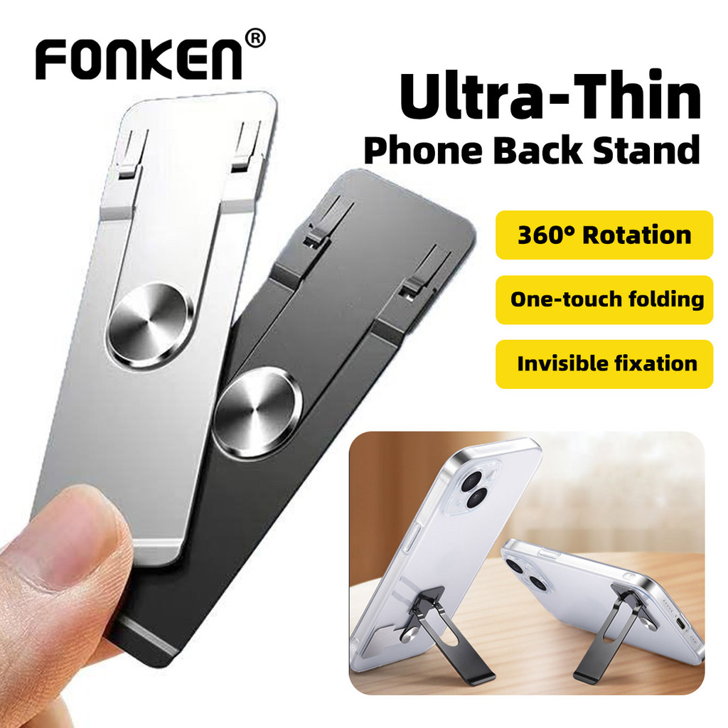 Fonken Mini Folding Phone Back Sticker Bracket 360° ที่วางโทรศัพท์แบบหมุนได้ ขาตั้งแท็บเล็ตแบบบางพิเศษ