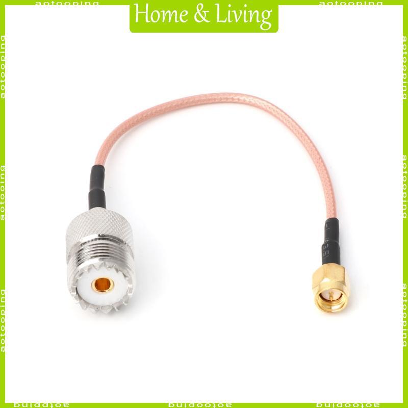 AOTOO RG316 สายจัมเปอร์ Pigtail UHF SO239 หญิง PL259 ถึง SMA ชายปลั๊ก Crimp Adapter