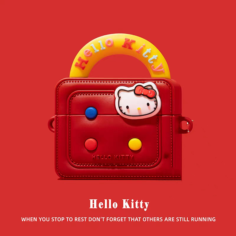 (Pro3 2025) กระเป๋าถือน่ารัก Kitty Case สําหรับ AirPods4/4ANC/1/2/3/Pro/Pro2/Pro3 เคสซิลิโคนอ่อนนุ่ม