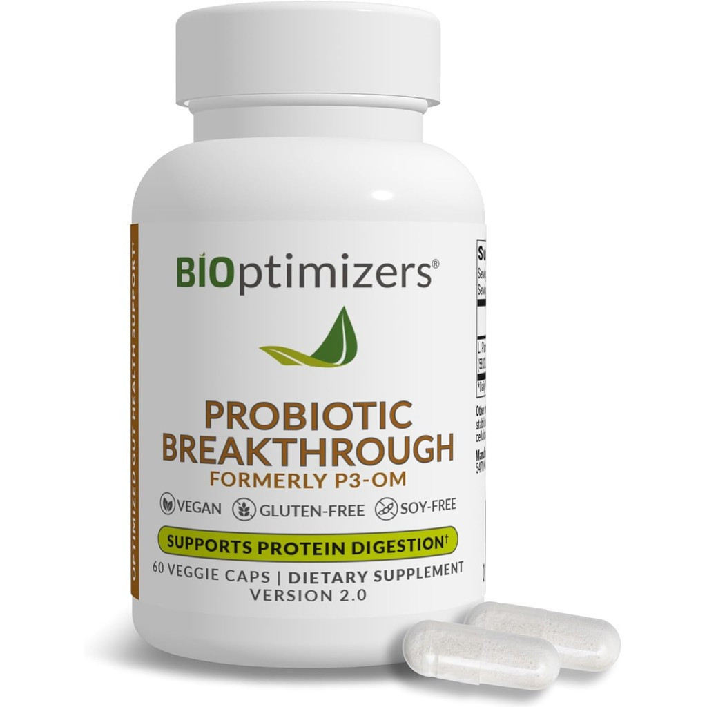 BiOptimizers Probiotic Breakthrough – Lactobacillus Plantarum OM Probiotics & Prebiotics Health Supp