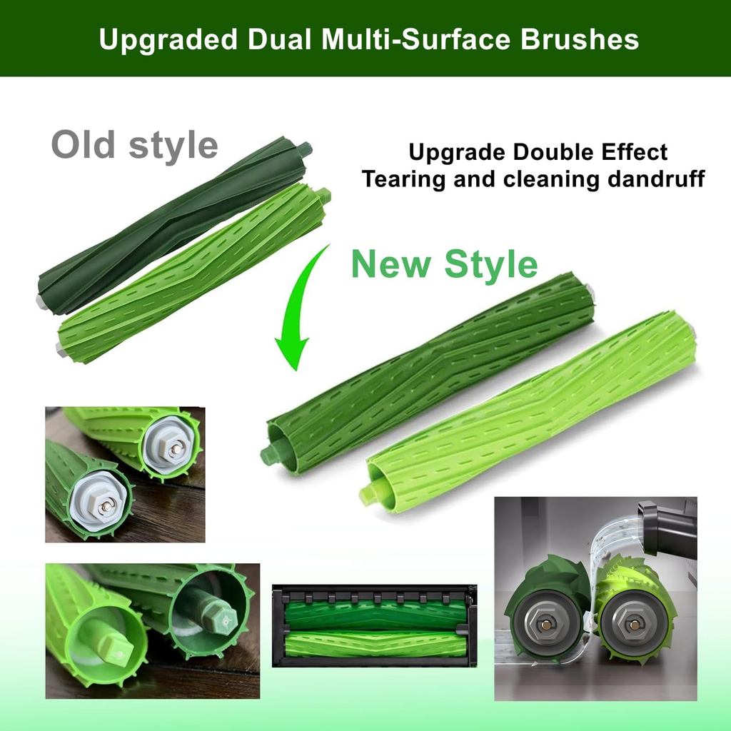 ชิ้นส่วนอะไหล่ 24 แพ็คเข้ากันได้กับ iRobot Roomba Combo j7+ j9+ j10 10 max เครื่องดูดฝุ่นหุ่นยนต์และ