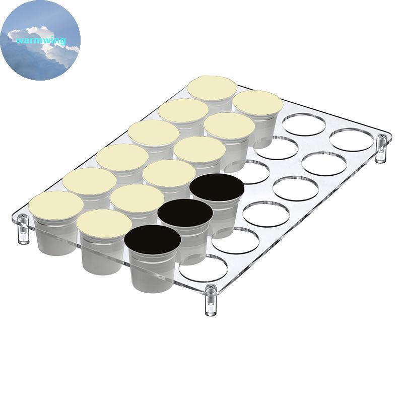 Warmwing 24-Slot กาแฟแคปซูลผู้ถือลิ้นชักถาด K-Cup กาแฟ Pods อะคริลิคแคปซูล Rack Home Office TH