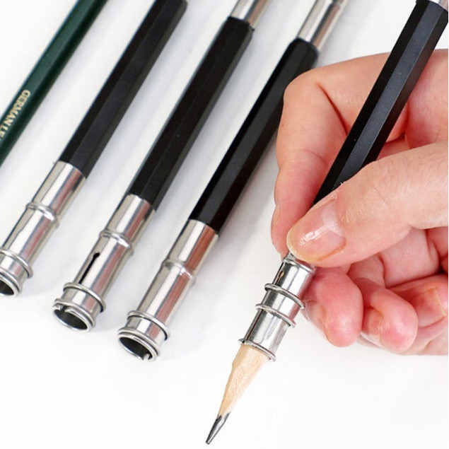 1 ชิ้นดินสอ Extender Sketch Art การเขียนเครื่องมือ Delicate Dual Head Holder โรงเรียนสํานักงานดินสอขยาย