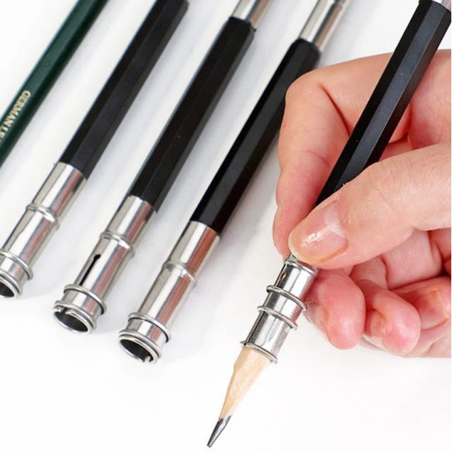 1 ชิ้นดินสอ Extender Sketch Art การเขียนเครื่องมือ Delicate Dual Head Holder โรงเรียนสํานักงานดินสอขยาย