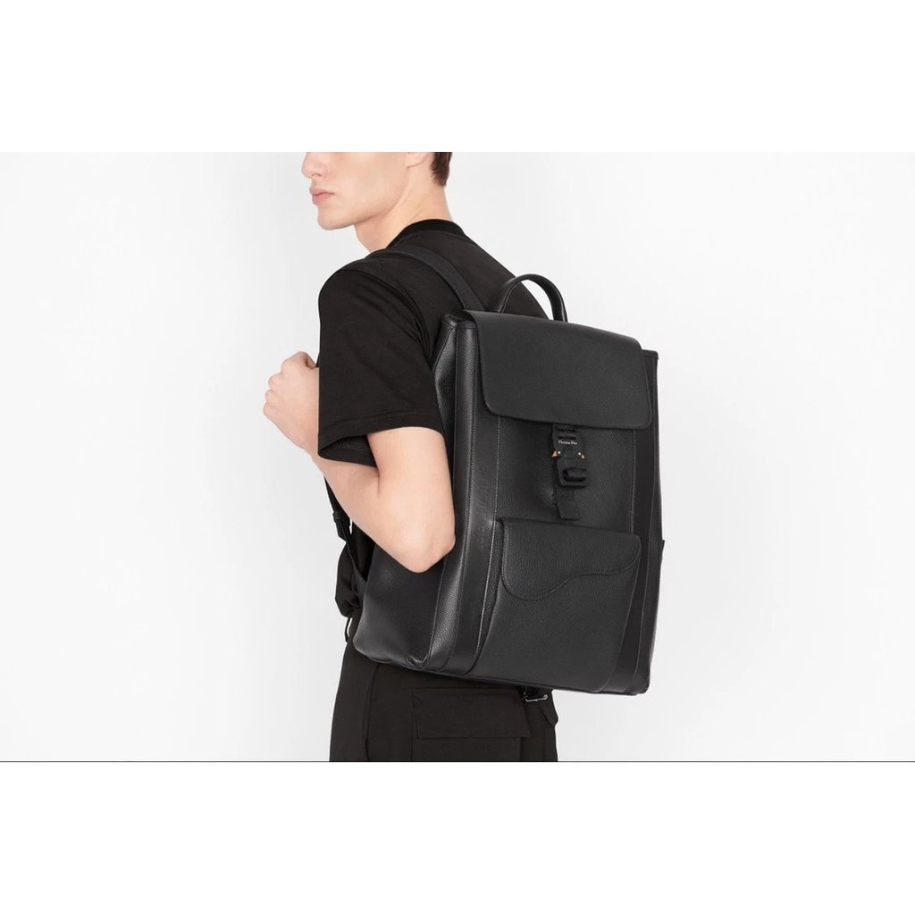 Dior Full Leather Saddle Backpack Classic Preppy School Bag OH6W