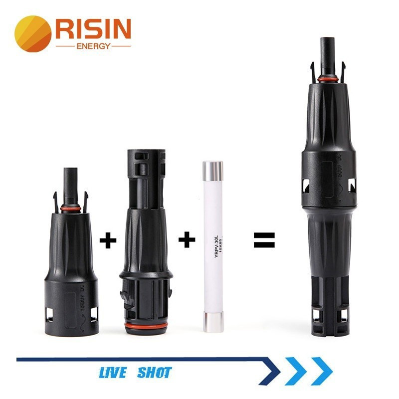 IP68 กันน้ํา Solar PV connector ฟิวส์ฟิวส์ IP68 กันน้ํา 10A/15A/20A/30A MC4 ใช้