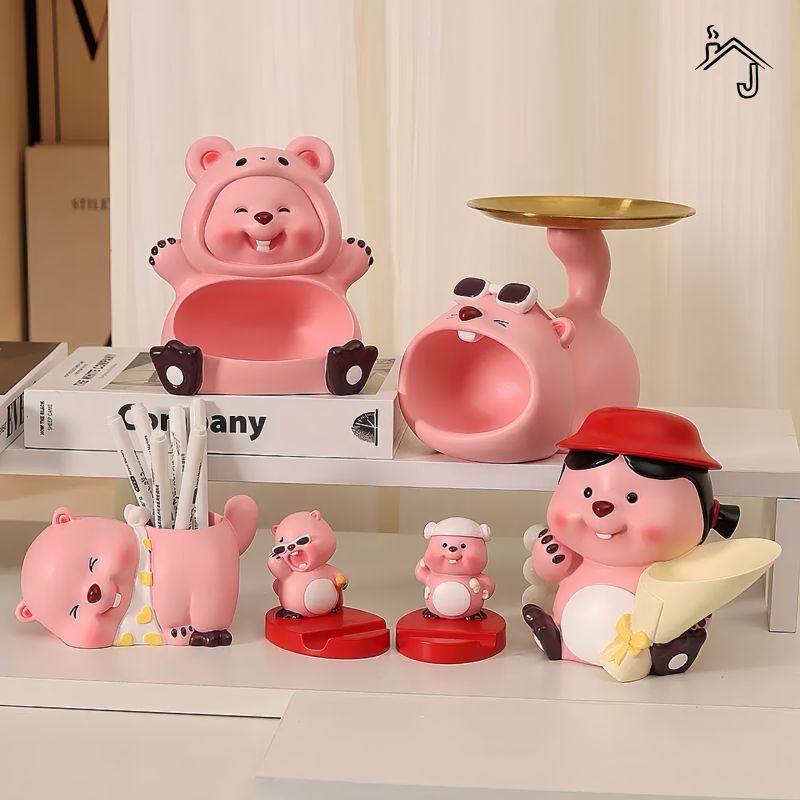 [JJ HOME] Loopy Loopy Beaver ที่วางโทรศัพท์ผู้ถือปากกา Desktop Storage เครื่องประดับ Office HOME การ