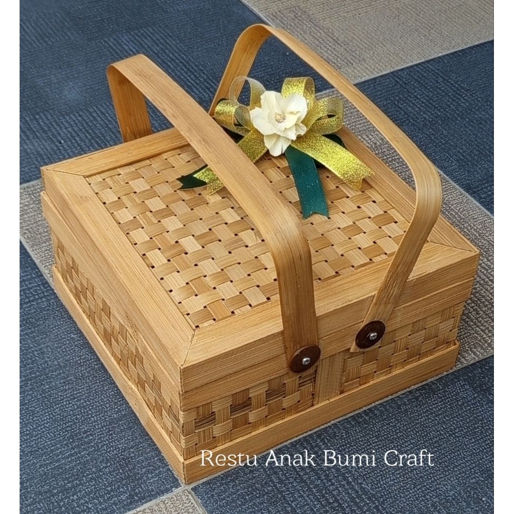 ( R25) กล่องสานไม้ไผ่ ตะกร้าไม้ไผ่ Cangking Box 20cm 25cm 30cm| อีตะกร้าไม้ไผ่ | จัดส่ง | กระเช้า | 