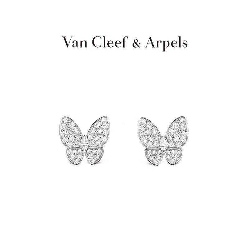 ต่างหู Van Cleef & Arpels Two Butterfly Series ทำด้วยทองคำขาวและเพชร