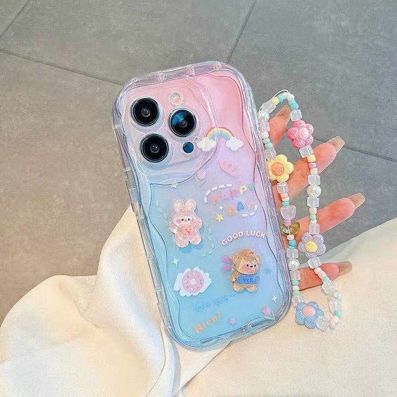 3Dหมีกระต่ายดอกไม้สําหรับVivo Y29 Y16 Y19 Y39 Y29S Y17 Y12 Y15 Y33 Y19E Y53S Y51S Y22 Y22S Y02S Y27 