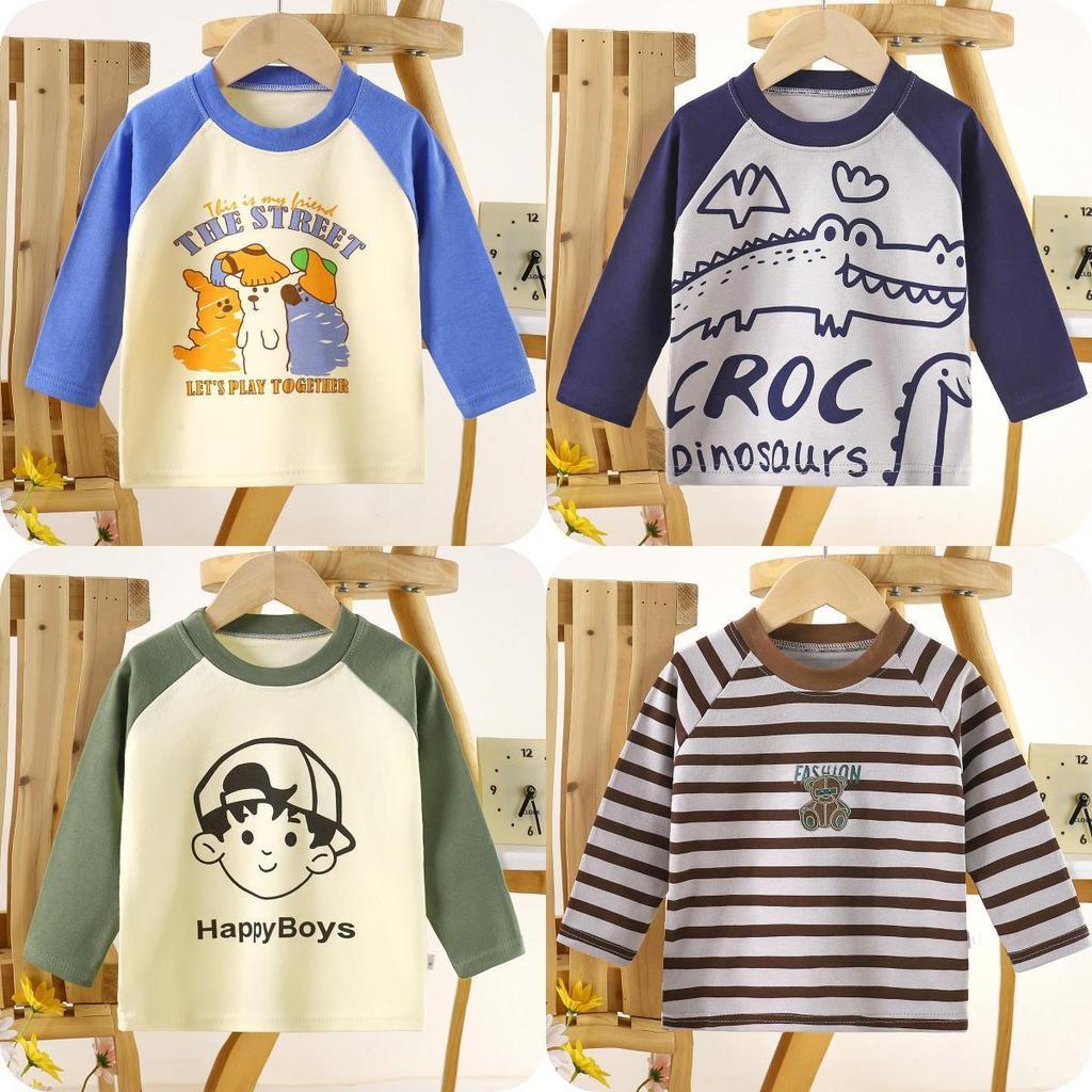 เสื้อแขนยาวเด็ก เสื้อยืดแขนยาว เสื้อกันหนาวคอกลม พิมพ์ลาย ใส่ได้ทั้งเด็กหญิง Size 90-130cm🎈D56309🎉