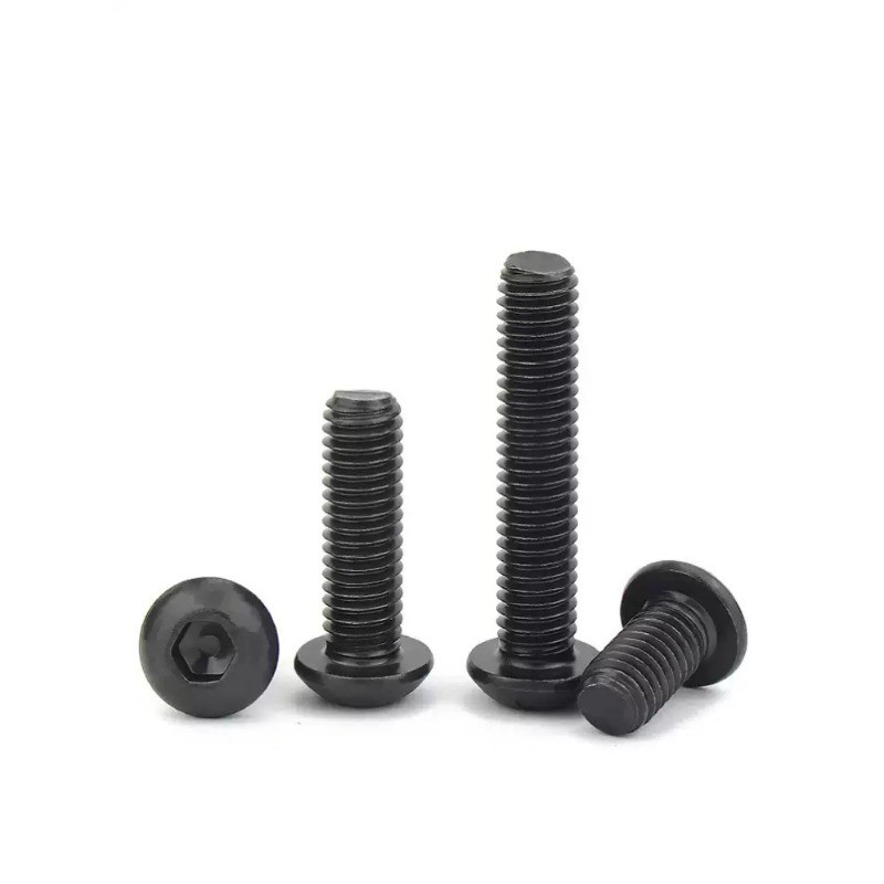 น็อต สกรู หัวจมกลม สีดำ เกรด 10.9 เกลียวมิล หยาบ M1.6-M5 / Button Head Hexagon Socket Machine Screw 1/4, 1/8, 3/16, 3/8, 5/16, 5/32 HN-MB-1 - รูปที่ 4