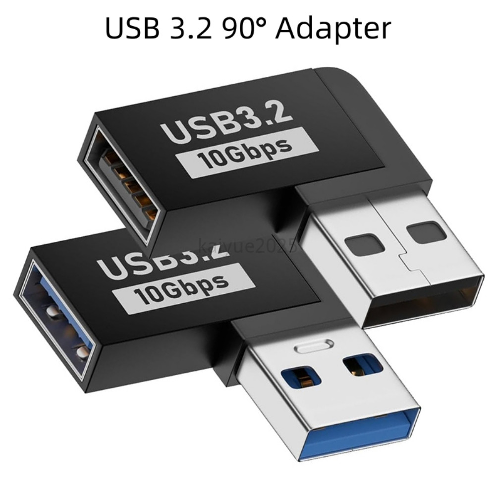 KAIYUE อะแดปเตอร์ขยาย USB 3.0 90 องศาซ้ายและขวามุม USB-A ตัวแปลงการเชื่อมต่อชายกับหญิงสําหรับแล็ปท็อป, ที่ชาร์จติดผนัง