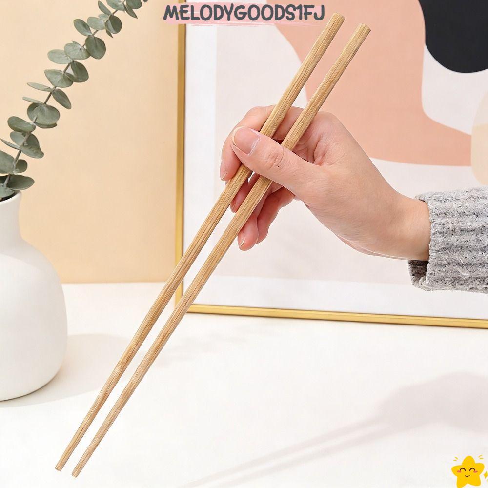 MELODYGOODS1FJ ตะเกียบหม้อไฟ 1 คู่, 24/27/30/32 ซม.ตะเกียบไม้ไผ่ยาวพิเศษ,อเนกประสงค์ไม่มีสีไม่มีขี้ผึ้งตะเกียบกันลื่นในครัวเรือน