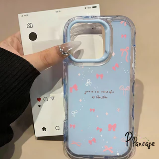 เคส TPU เคสเจลลี่ลอน ลายโบว์ สไตล์น่ารักหลายสีกันกระแทก เข้ากับ IPhone 13 16 12 14 17 15 11 Pro Max 14 12 13 Pro 15 Plus