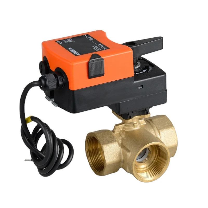 พร้อมส่ง สต็อกใหม่ 24V 3 Way 2 นิ้ววาล์วควบคุมทองเหลืองมอเตอร์ไฟฟ้า Actuator Water Ball Valve&-&-