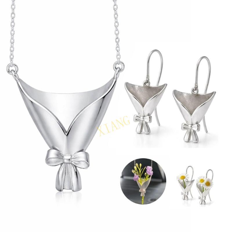XGB Handcrafted DIY Bouquet สร้อยคอและต่างหูเหมาะสําหรับของขวัญโอกาสพิเศษ