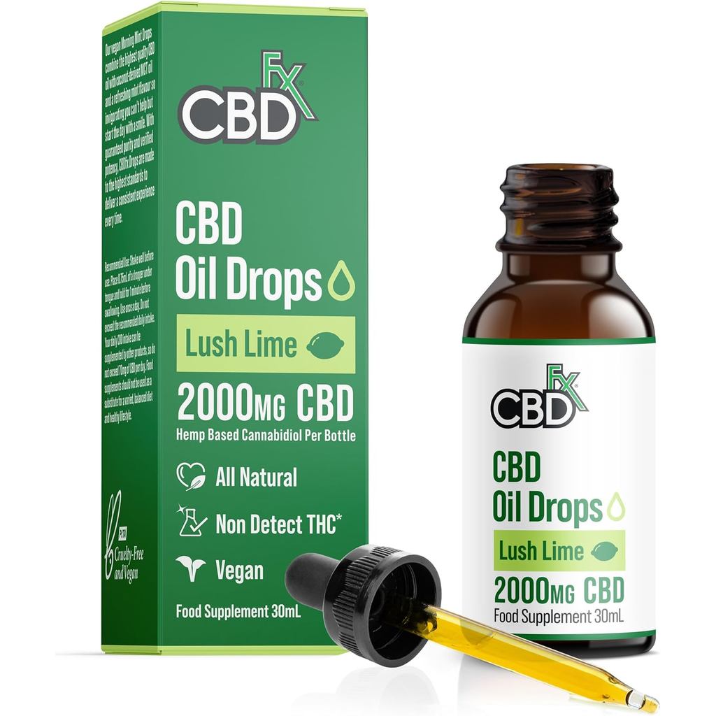 CBDfx 2000mg CBD Oil, น้ํามัน CBD ความแข็งแรงสูงสําหรับพอร์ตความเครียด, ความวิตกกังวลและการนอนหลับ, 