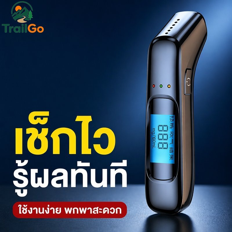 เครื่องทดสอบลมหายใจแอลกอฮอล์ดิจิตอลความแม่นยําสูง ยูเอสบี ชาร์จแบบไม่สัมผัสจอแสดงผลที่ชัดเจนแบบพกพา