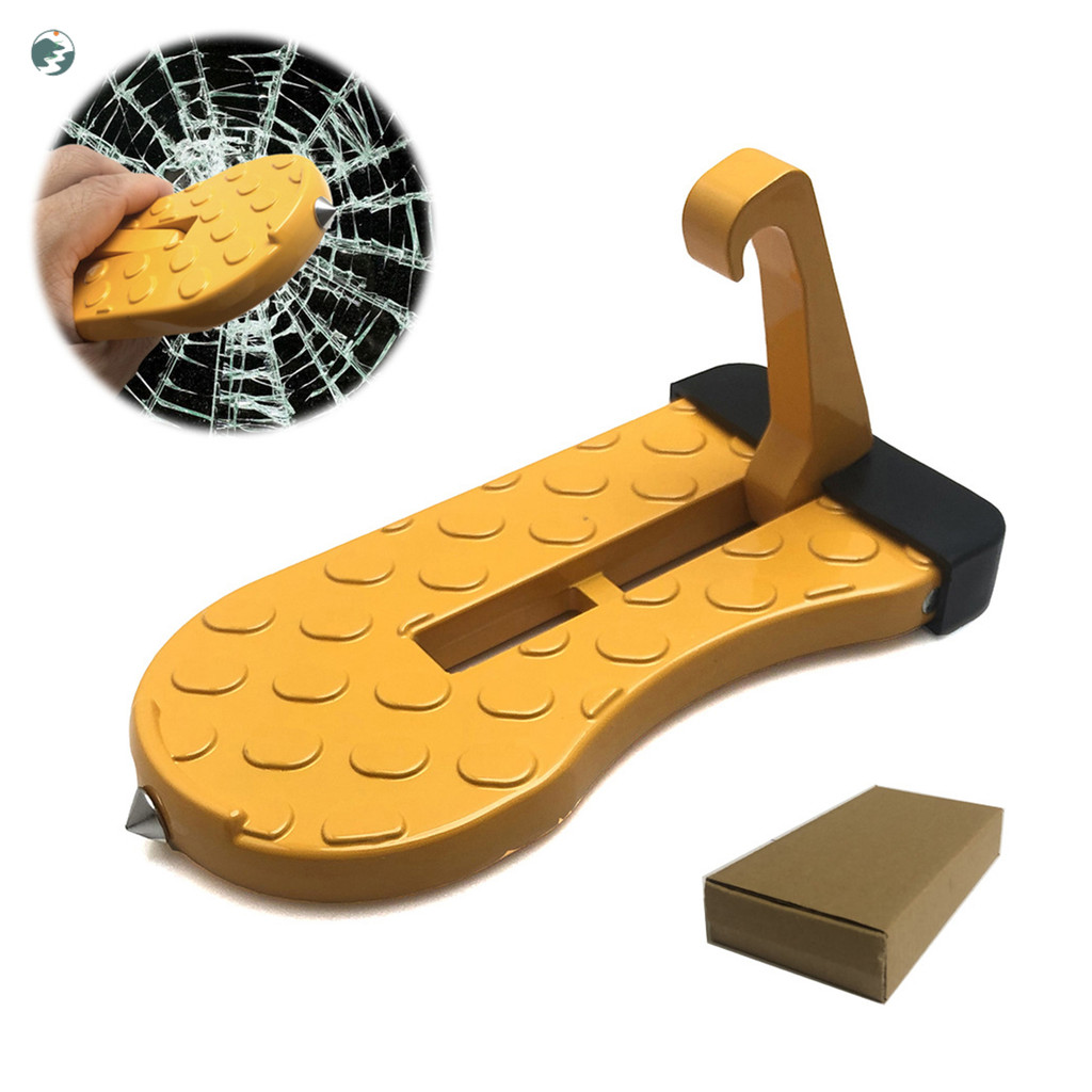 In Stock Universal SUV Side Step - Car Roof Access Assist Pedal พร้อมพื้นผิวกันลื่นและตะขอประตู, ที่