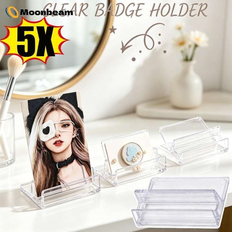 [HGB] 1/3/5 ชิ้น Mini Clear Card Holders - ทนทาน/น้ําหนักเบา/U-Shaped Design - สําหรับโฮมออฟฟิศ, เหต