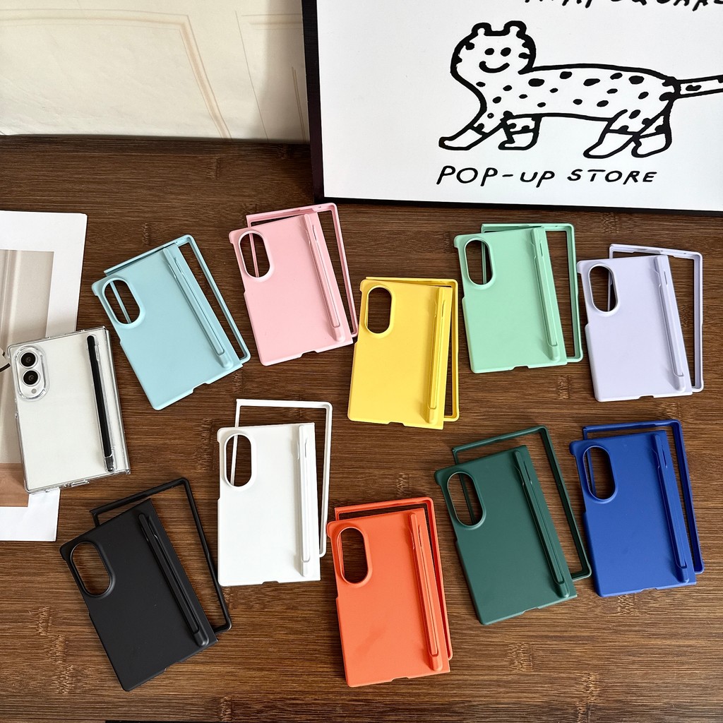 SAMSUNG เข้ากันได้กับ ซัมซุง ซพับ8/6/5/4 ผิว zfold8 พิเศษพร้อมช่องเสียบปากกา 7 พับเคสโทรศัพท์พร้อมฟิล์มป้องกัน