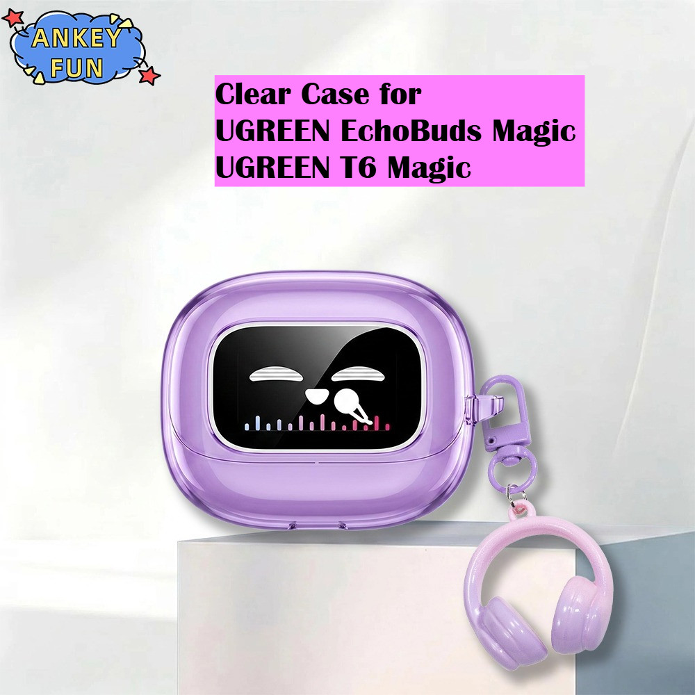 Compatible with UGREEN EchoBuds Magic Bluetooth Earphones Gradient Transparent Case UGREEN T6 Magic 