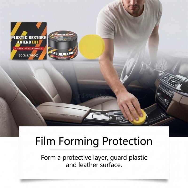 MIS Heavy Duty Plastic Refinishing Cream 50G สําหรับใช้ในยานยนต์คืนต้นฉบับสีดําเสร็จสิ้นบนแดชบอร์ดแล